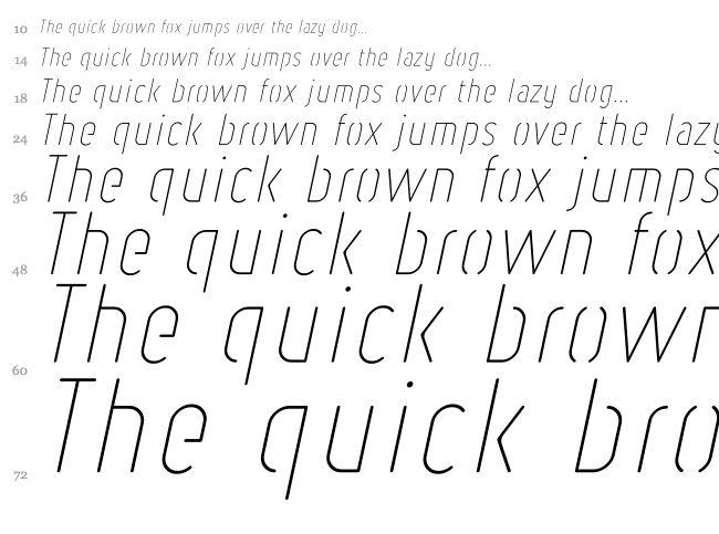 Ruler Stencil font waterfall